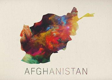 Afghanistan Watercolor Map
