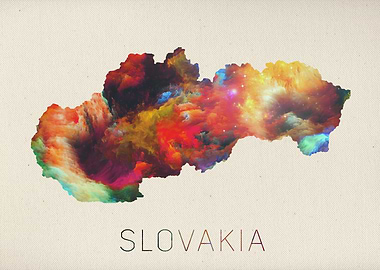 Slovakia Watercolor Map