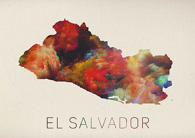 El Salvador Watercolor Map