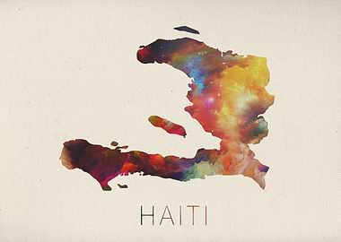 Haiti Watercolor Map