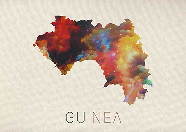 Guinea Watercolor Map