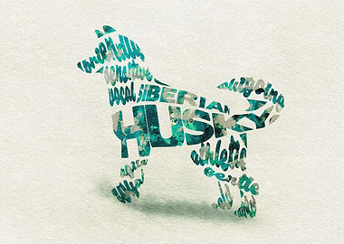 Siberian Husky Dog Typo