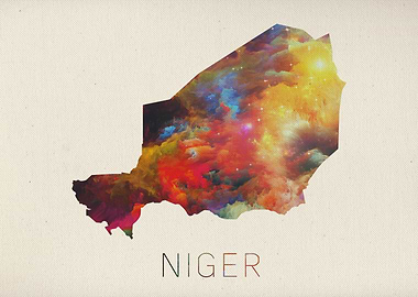 Niger Watercolor Map