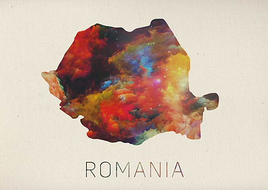 Romania Watercolor Map