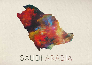 Saudi Arabia Watercolor Map