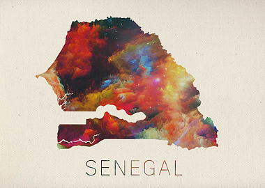 Senegal Watercolor Map