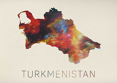 Turkmenistan Watercolor Map