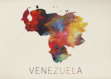 Venezuela Watercolor Map
