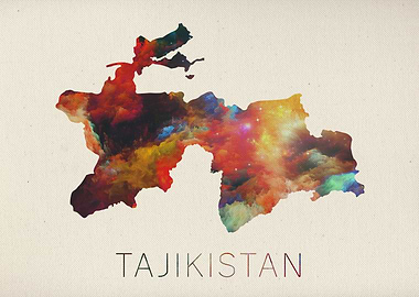 Tajikistan Watercolor Map