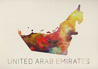 United Arab Emirates Watercolor Map