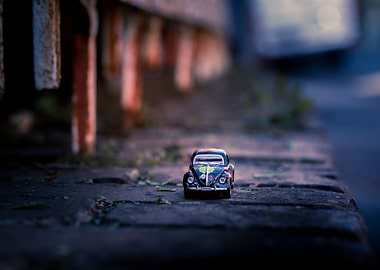 Miniature VW Beetle - Flower Power Time.