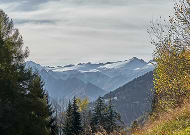 snowy mountain in winter