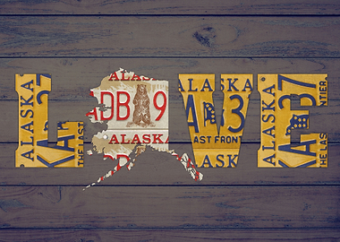 Alaska State Love License Plate Art Phrase