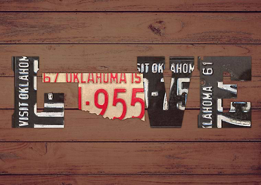 Oklahoma State Love Heart License Plates Art Phras