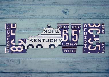 Kentucky State Love Heart License Plates Art Phras