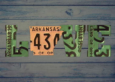 Arkansas State Love Heart License Plates Art Phras