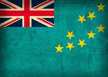 Tuvalu Flag on Distressed Canvas