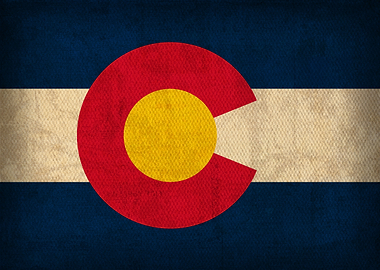 Colorado State Flag on Distressed Canvas