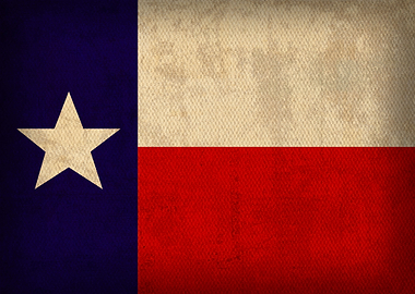 Texas State Flag on Distressed Canvas