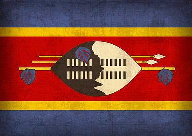Swaziland Country Flag on Distressed Canvas