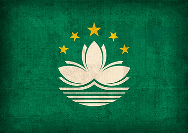 Macau Distressed Country Flag on Canvas