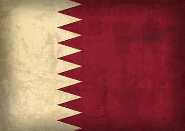 Qatar Country Flag on Distressed Canvas