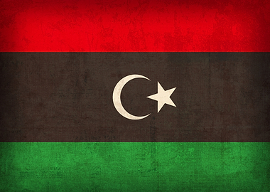 Libya Distressed Country Flag on Canvas
