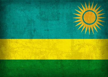 Rwanda Country Flag on Distressed Canvas