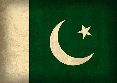 Pakistan Country Flag on Distressed Canvas