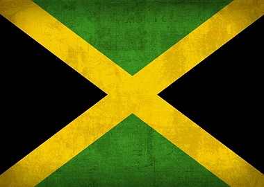 Jamaica Flag on Distressed Canvas