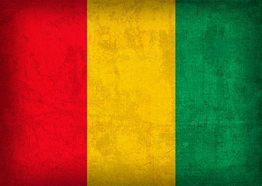 Guinea Flag on Distressed Canvas