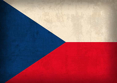 Czech Republic Flag on Distressed Canvas