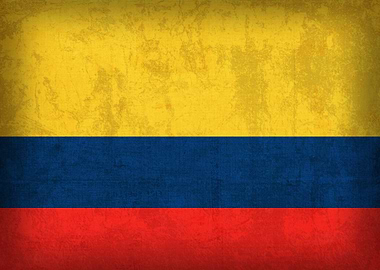Colombia Flag on Distressed Canvas