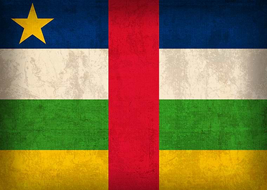 Central African Republic Flag on Distressed Canvas