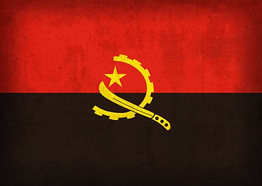 Angola Flag on Distressed Canvas