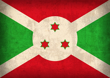 Burundi Flag on Distressed Canvas