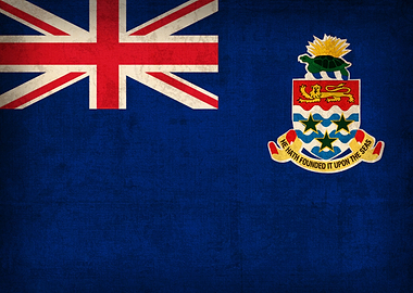 Cayman Islands Flag on Distressed Canvas