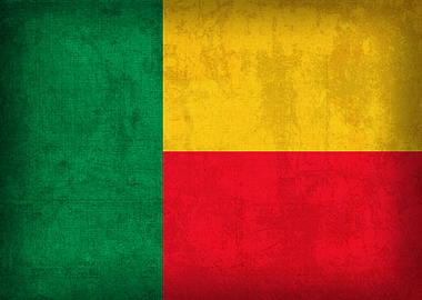 Benin Flag on Distressed Canvas