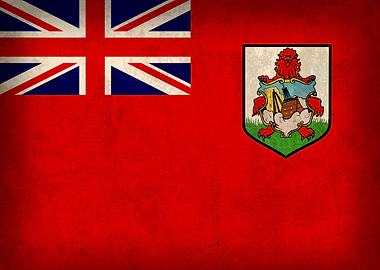 Bermuda Flag on Distressed Canvas