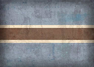 Botswana Flag on Distressed Canvas