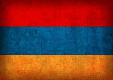 Armenia Flag on Distressed Canvas