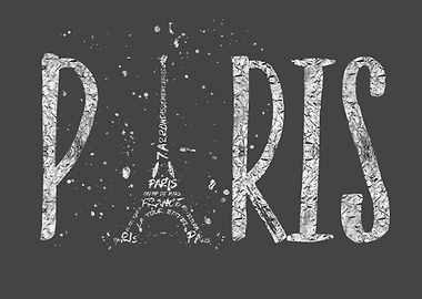 PARIS Typography silver