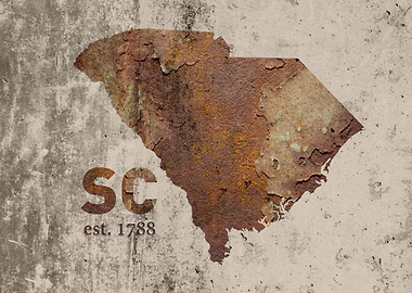 South Carolina State Rusty Map Series No 10