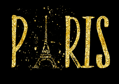 PARIS Typography gold