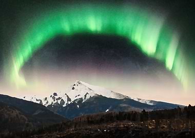 Aurora Over The Mountain