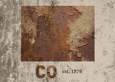 Colorado State Founded Date Rusty Map Series No 40