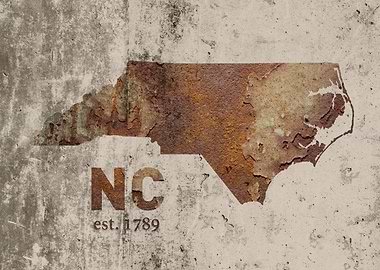 North Carolina State Rusty Map Series No 22