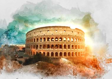 collesium / landmark / watercolor