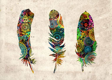 feathers mandala vintage 2