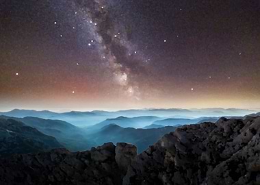 Milky Way Over The Mountai
